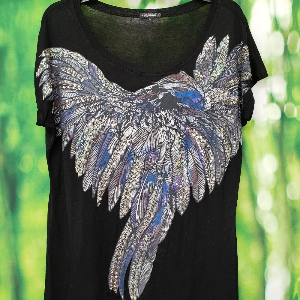 Sequined top with Phoenix ❤ L